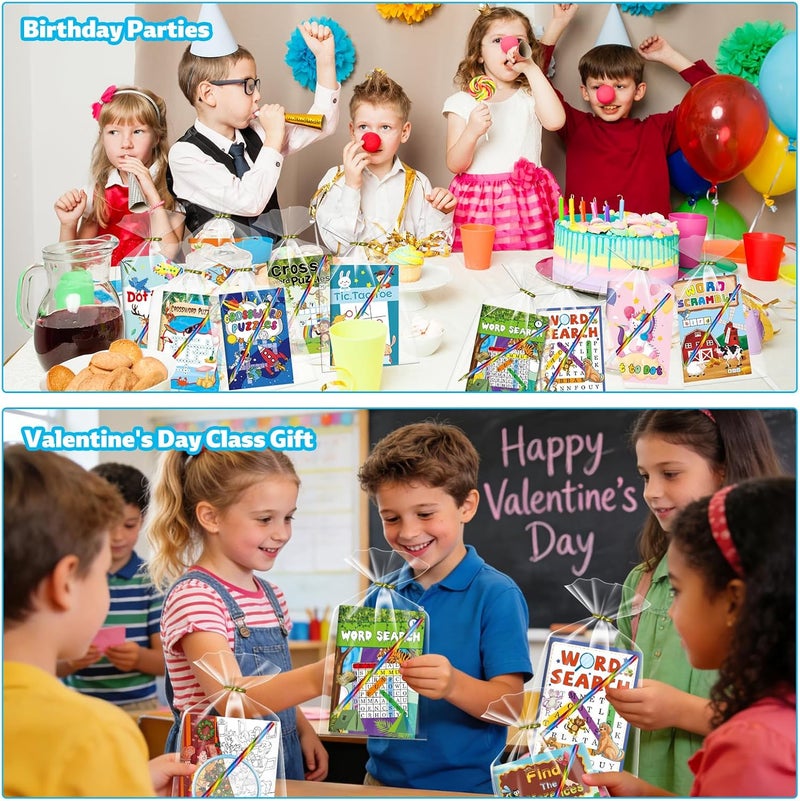 Party Favors for Kids,24 Pack Activity Books for Kids Ages 4-8 8-12,Bulk Mini Puzzle Books with Colored Pencils,Birthday Goodie Bags Stuffers Toddlers Return Gifts Classroom Prizes - Image 5